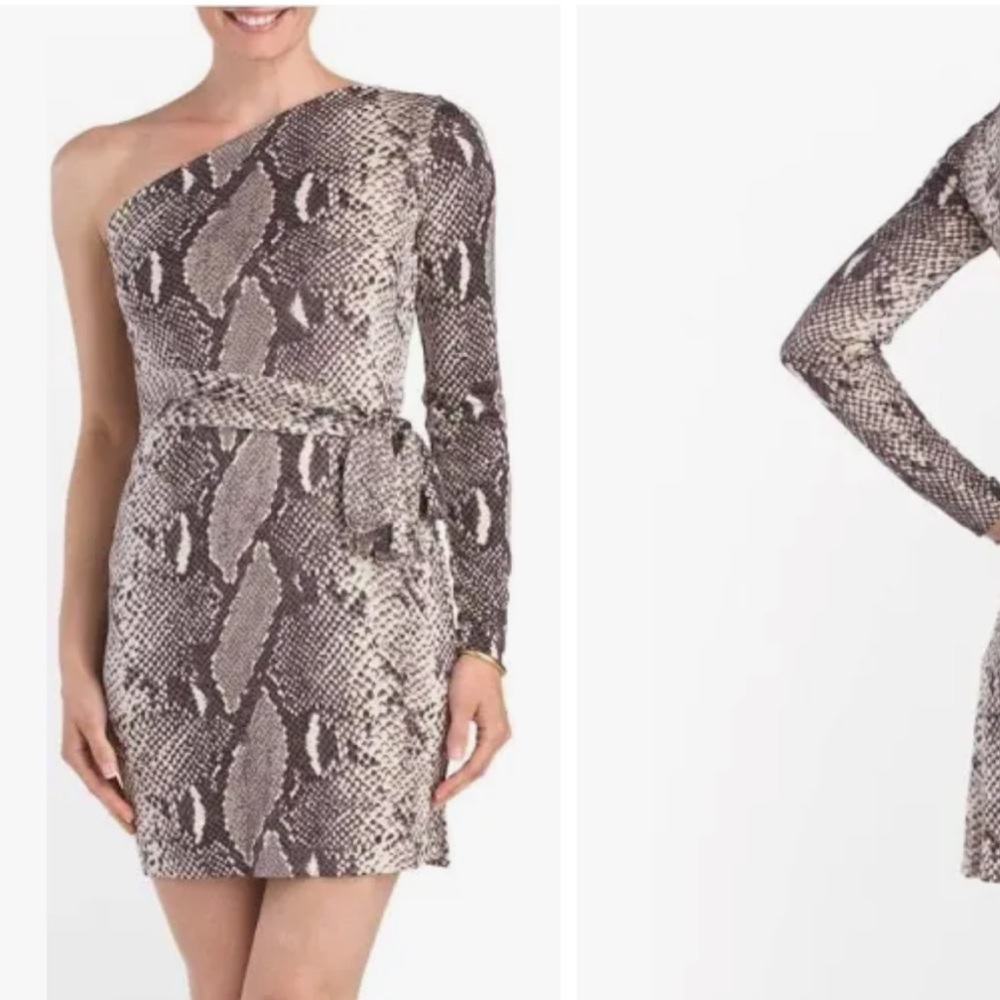 Diane Von Furstenberg Python One Shoulder Dress - image 4